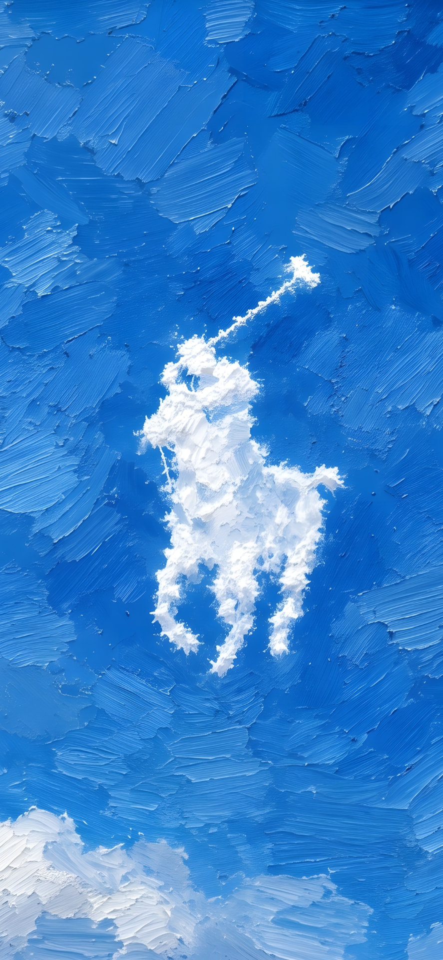 Phone showing an oil painted man with a drink watching a distant explosion wallpaper